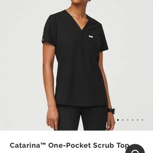 Figs Catarina Scrub Top Black